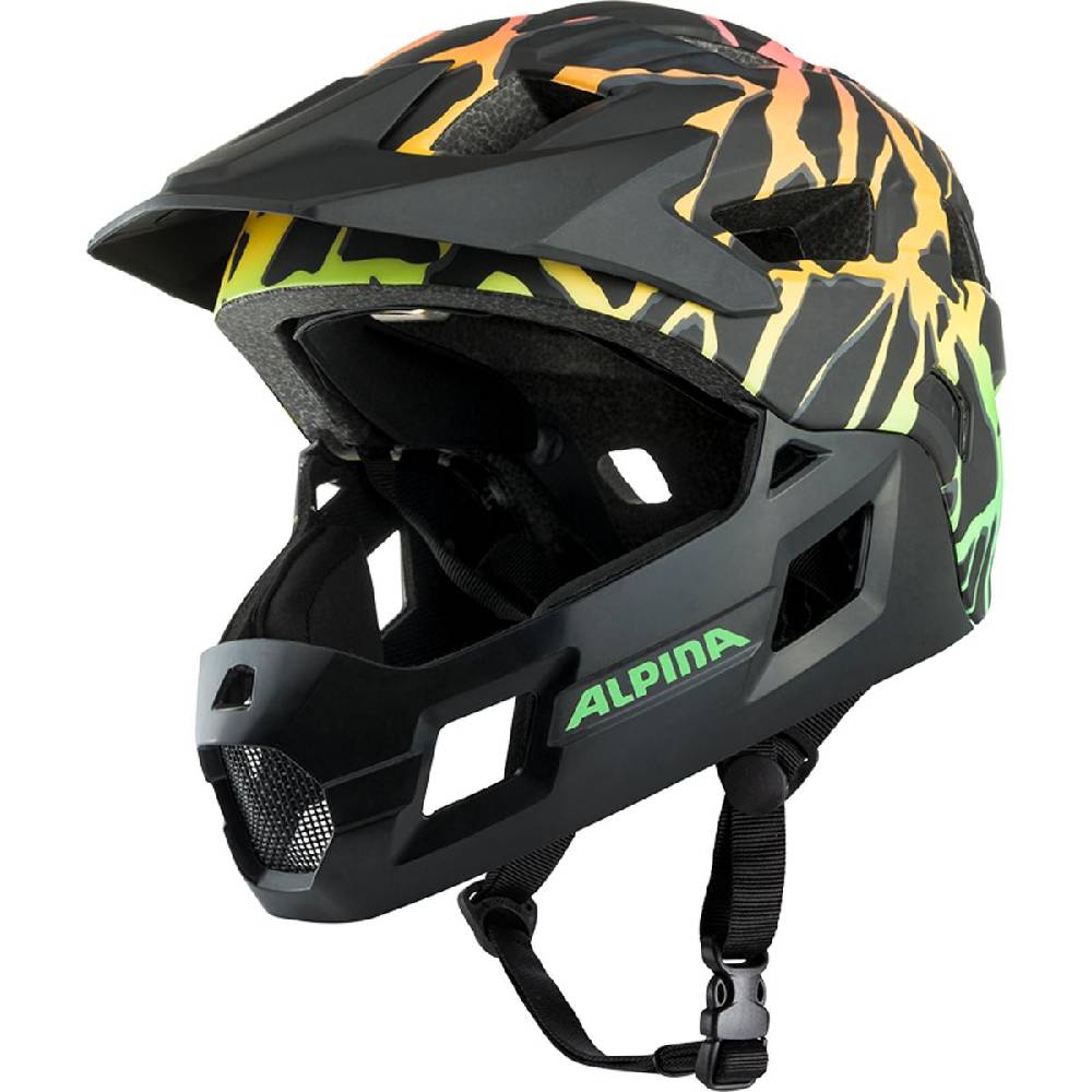 Alpina Rupi Kinder Velohelm Fullface fading neon